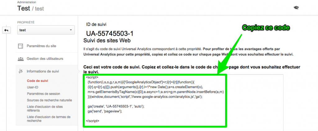 Code Google Analytics