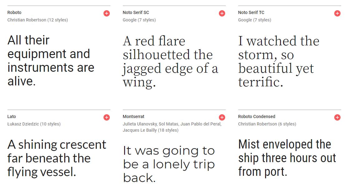 Typographie Google Fonts