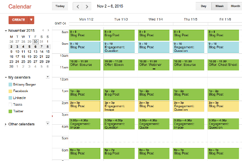Google Calendar - Calendrier éditorial