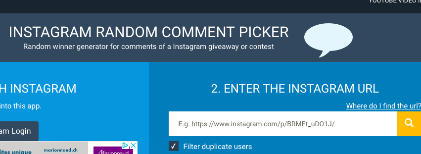Instagram Random Comment Picker