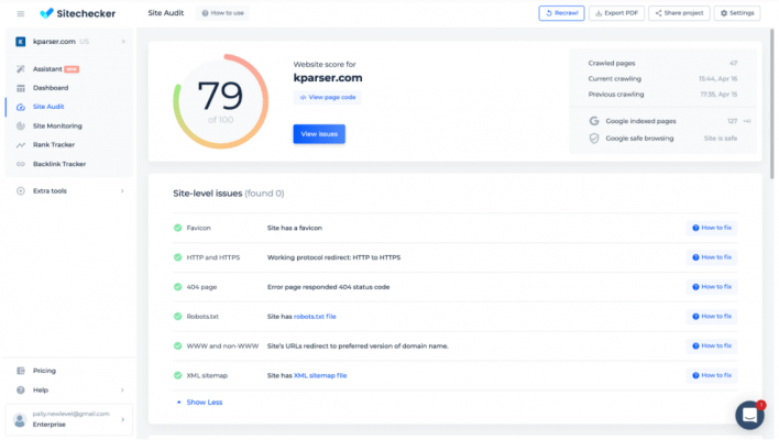 Outil seo sitechecker