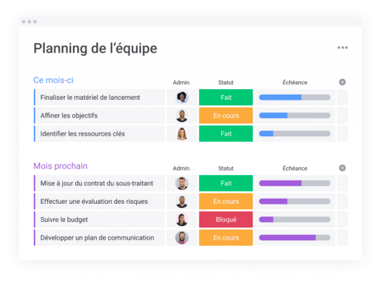 Planning d'équipe