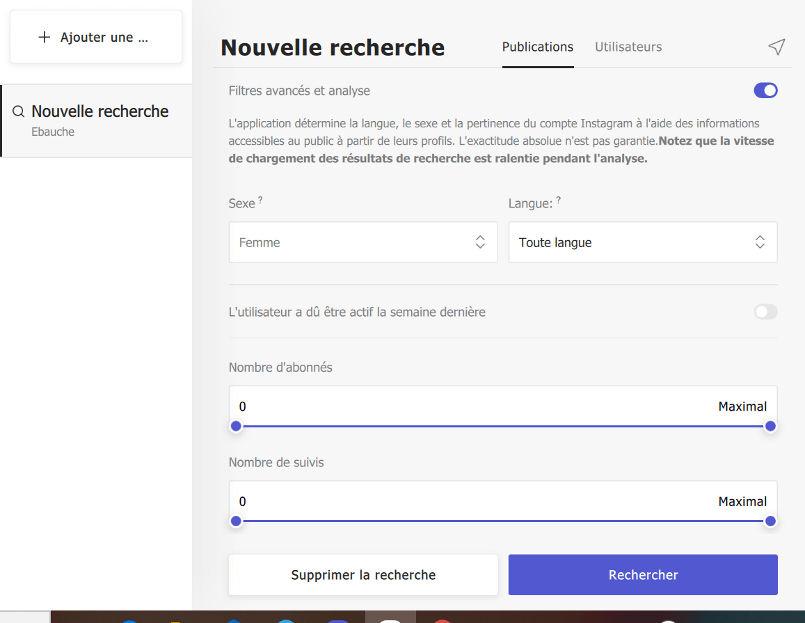 recherche avancée instagram