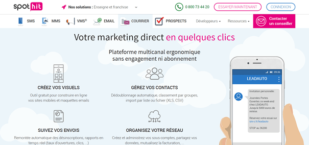 Spot hit plateforme campagne sms