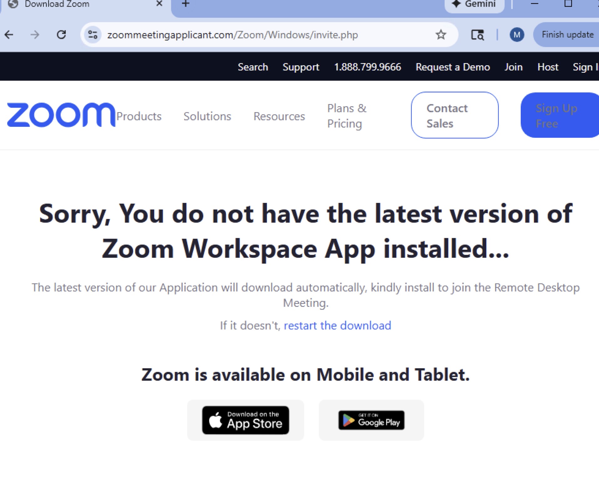 Une fausse page d'installation de Zoom