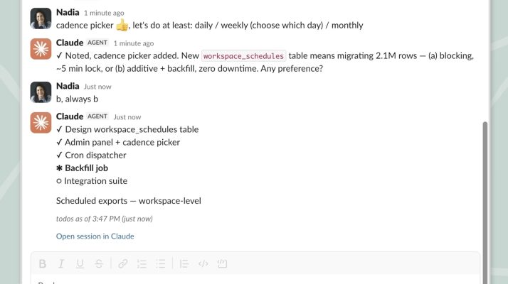 Claude arrive dans Slack