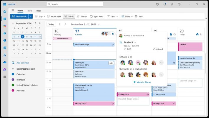 Microsoft Teams calendrier
